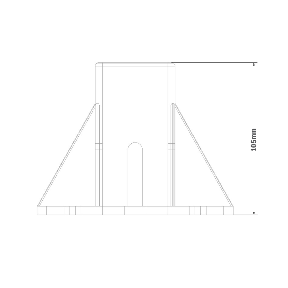 33-4545-1 MODULAR SOLUTIONS FOOT<br>45MM X 45MM (4) SIDED FOOT W/11MM FLOOR ANCHOR HOLES